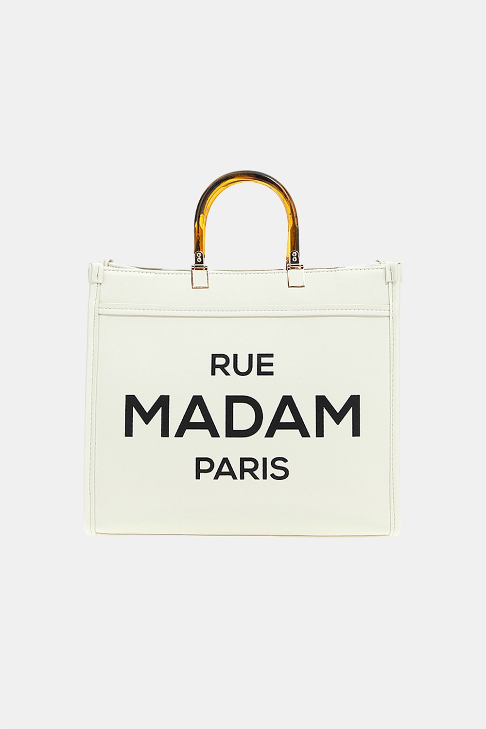 Tote blanco Icon de Rue Madam Paris, diseño espacioso y elegante, perfecto para un estilo moderno y sofisticado.